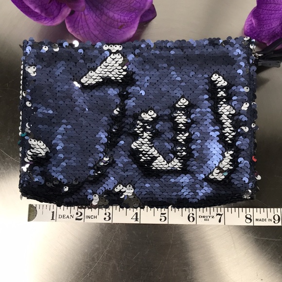 Ipsy | Expanding Blue/Silver Sequin Clutch Mini Bag  | Small - Picture 5 of 7